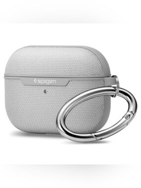 New Spigen Urban Fit Case for AirPods Pro — Gray with Metal Carabiner